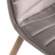 2 x Bentley Designs Eriksen Grey Velvet Fabric Dining Chair with Oak Effect Legs