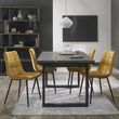 2 x Bentley Designs Mondrian Mustard Velvet Fabric Dining Chair with Black Legs