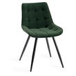 2 x Bentley Designs Seurat Green Velvet Fabric Dining Chair with Black Legs