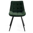 2 x Bentley Designs Seurat Green Velvet Fabric Dining Chair with Black Legs