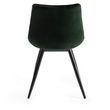 2 x Bentley Designs Seurat Green Velvet Fabric Dining Chair with Black Legs