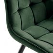 2 x Bentley Designs Seurat Green Velvet Fabric Dining Chair with Black Legs