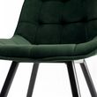 2 x Bentley Designs Seurat Green Velvet Fabric Dining Chair with Black Legs