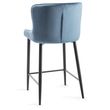 2 x Bentley Designs Cezanne Petrol Blue Velvet Fabric Barstool with Black Legs
