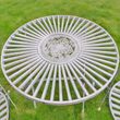 Antique Grey Metal Round Garden Table with 2 Chairs