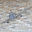 Silver Aeroplane Metal Clock