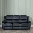 Berlin Black Leather Recliner Sofa Set