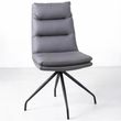 Diego Grey Leather Swivel Dining Chair with Black Legs