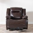 Athena Dark Brown Leather Recliner Armchair