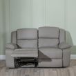 Bentley Light Grey Leather 2 Seater Recliner Sofa