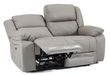 Bentley Light Grey Leather 2 Seater Recliner Sofa