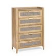 Sydney Faux Rattan 5 Drawer Midi Chest