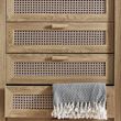 Sydney Faux Rattan 5 Drawer Midi Chest