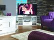 Knightsbridge White Gloss 115cm Corner TV Unit