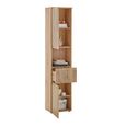 Austin Ribbed Oak Tall Cabinet - 2 Door