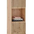 Austin Ribbed Oak Tall Cabinet - 2 Door