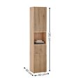 Austin Ribbed Oak Tall Cabinet - 2 Door