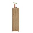 Austin Ribbed Oak Narrow Cabinet - 2 Door