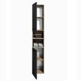 Vista Tall Cabinet - 2 Door - Oak and Black