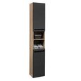 Vista Tall Cabinet - 2 Door - Oak and Black