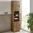 Hampshire Bathroom Cabinet - 2 Door - Slatted - Tall - Walnut - Wood