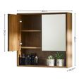 Hampshire Mirrored Bathroom Wall Mounted Cabinet - 2 Door - Walnut - Wood
