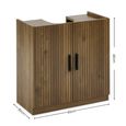 Hampshire Under Sink Bathroom Storage Unit - 2 Door - Slatted - Walnut - Wood