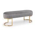 Harrogate Grey Curved Upholstered Bench