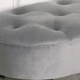 Oval Bench - Grey Velvet Fabric