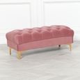 Tufted Ottoman Bench - Pink Velvet