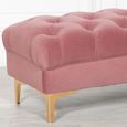 Tufted Ottoman Bench - Pink Velvet