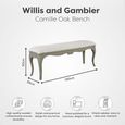 Camille Padded Bedroom Bench - Grey Oak