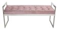 Zenith - Bench - Pink Velvet Fabric and Chrome