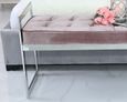 Zenith - Bench - Pink Velvet Fabric and Chrome