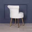 Bedroom Chair - White Boucle Fabric