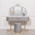 French Style Vanity Mirror - Antique Silver - 86cm x 68cm