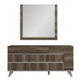 Modern Medea Wall Mirror - 100cm - Vintage Oak