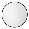 Asio Black Metal Round Wall Mirror