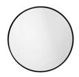 Ortega Black Metal Round Wall Mirror