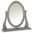 Camille Oval Gallery Mirror - Grey Oak