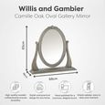 Camille Oval Gallery Mirror - Grey Oak