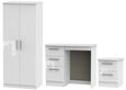 Knightsbridge White 3 Piece Bedroom Set with 2 Door Wardrobe