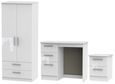 Knightsbridge White 3 Piece Bedroom Set with 2 Drawer Wardrobe