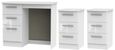 Knightsbridge White 3 Piece Bedroom Set with 3 Drawer Bedside