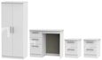 Knightsbridge White 4 Piece Bedroom Set with 2 Door Wardrobe