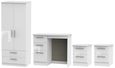 Knightsbridge White 4 Piece Bedroom Set with 2 Drawer Wardrobe