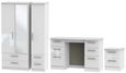 Knightsbridge White Gloss 3 Piece Bedroom Set with 3 Door Wardrobe