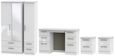 Knightsbridge White Gloss 4 Piece Bedroom Set with 3 Door Combi Wardrobe