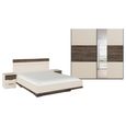 Rauch Sajo 160cm Bedroom Set with Mirror Wardrobe - Champagne and Atlantic Dark Oak