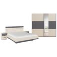 Rauch Sajo 180cm Bedroom Set with Mirror Wardrobe - Champagne and Metallic Dark Grey